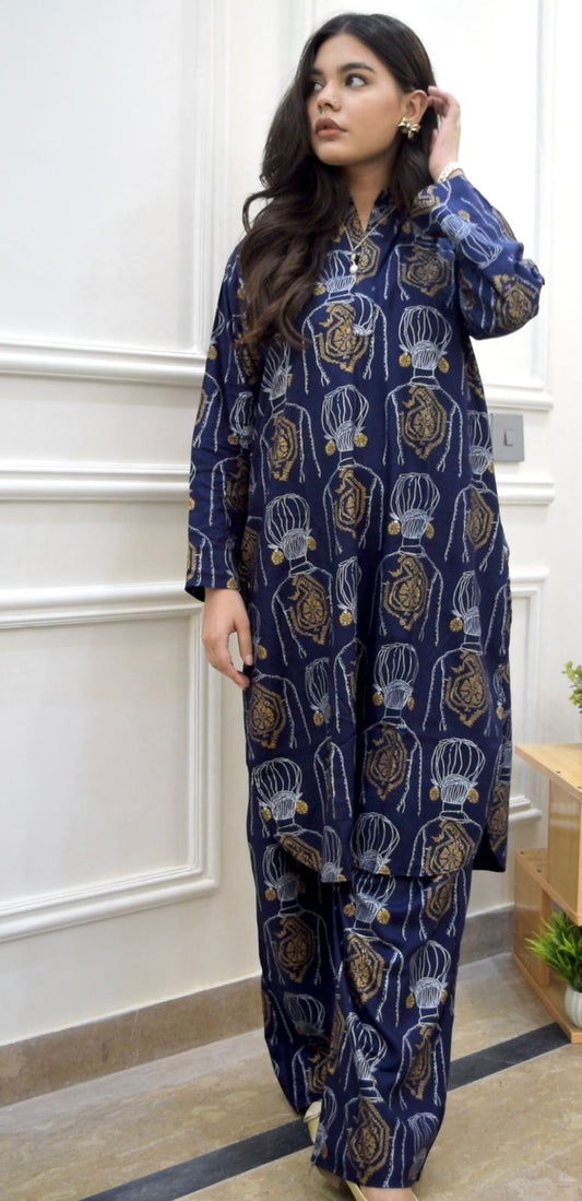 2Pcs Suit - Block Print Plazzo - Long Length Article 1 suit